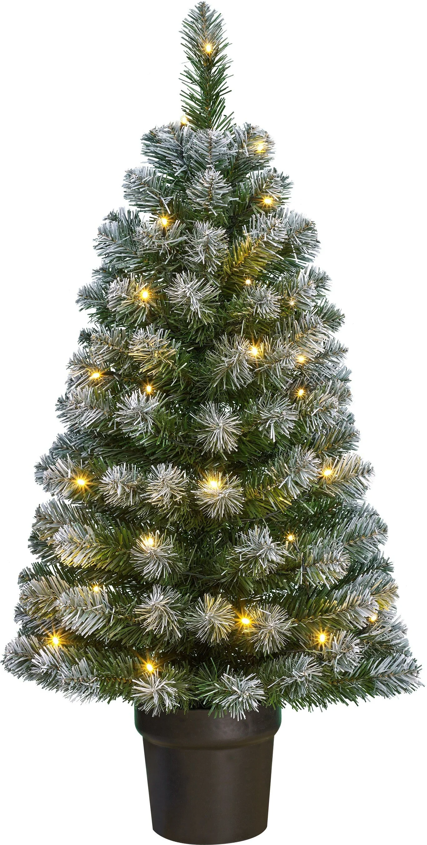 Black Box kunstkerstboom Norton besneeuwd met 30 lampjes warm wit D 50 H 90 cm