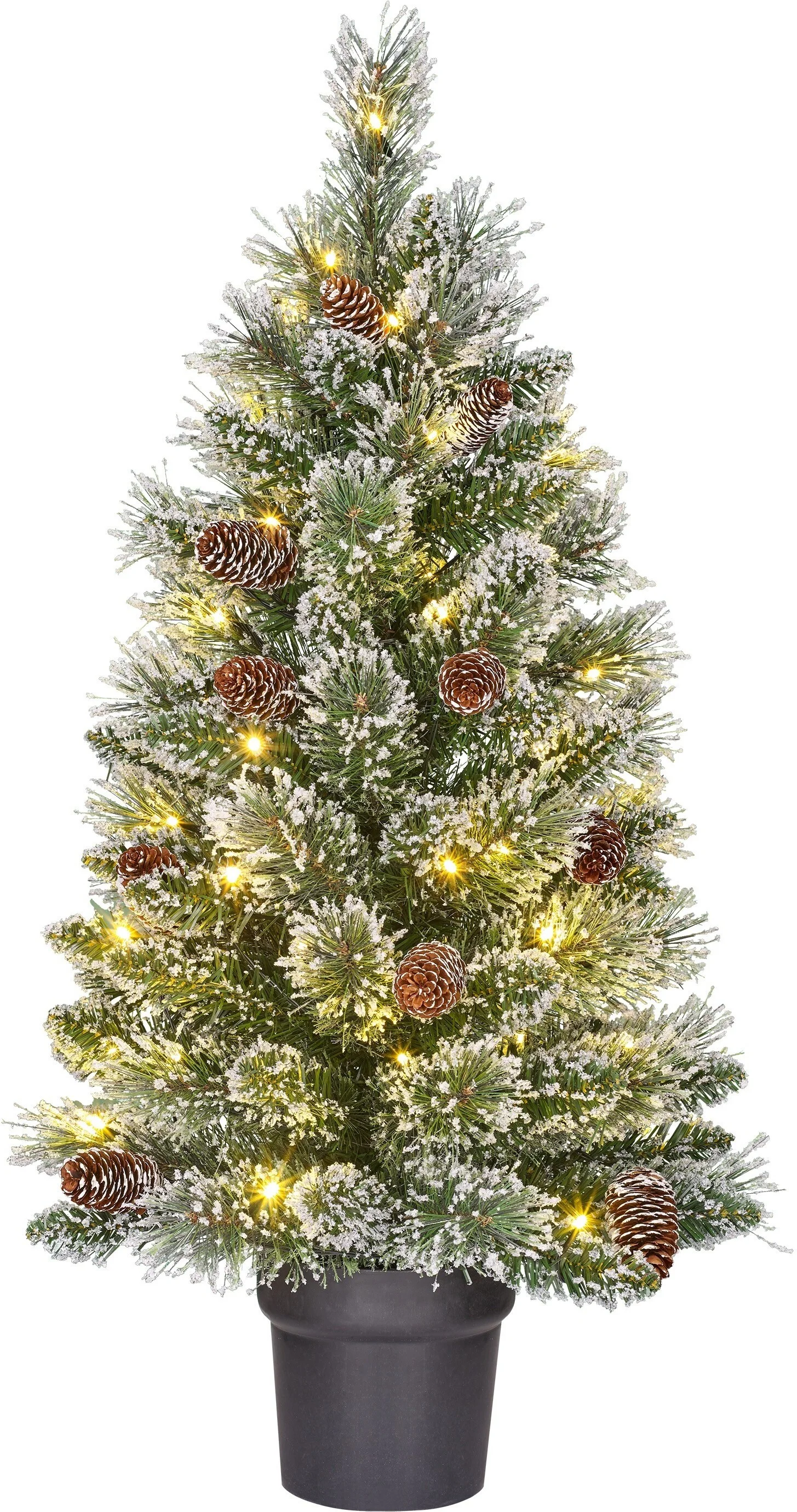 Black Box kunstkerstboom Vandans besneeuwd met 40 lampjes warm wit D 48 H 90 cm