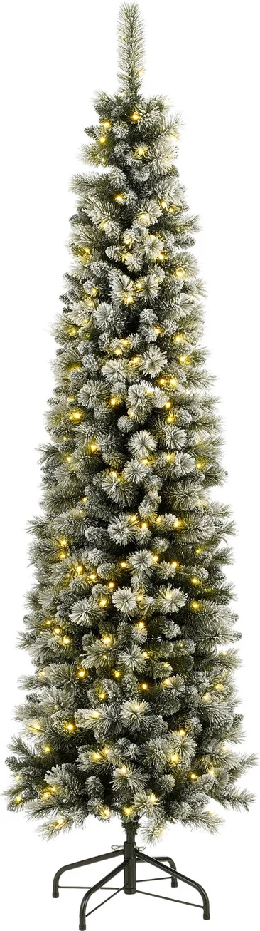 Black Box kunstkerstboom Pencil Deluxe besneeuwd met 400 lampjes warm wit D 76 H 240 cm