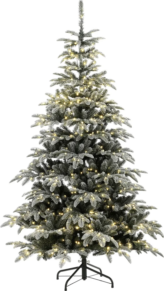 Black Box kunstkerstboom Nordmann besneeuwd met 600 lampjes warm wit D 114 H 185 cm