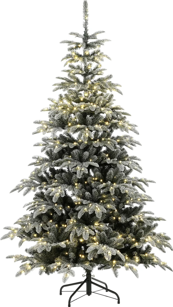 Black Box kunstkerstboom Nordmann besneeuwd met 1000 lampjes warm wit D 140 H 240 cm