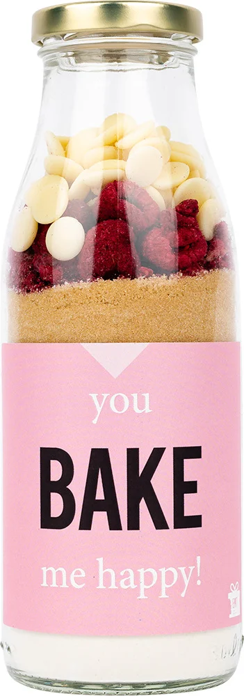 Cakemix in fles 'you bake me happy!'