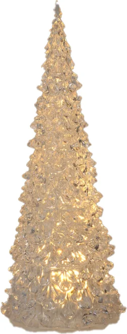 Decoratieboom Kindo transparant met verlichting warm wit D 7 H 17 cm