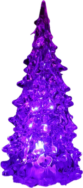 Decoratieboom Kindo transparant met verlichting gekleurd D 5,5 H 12 cm