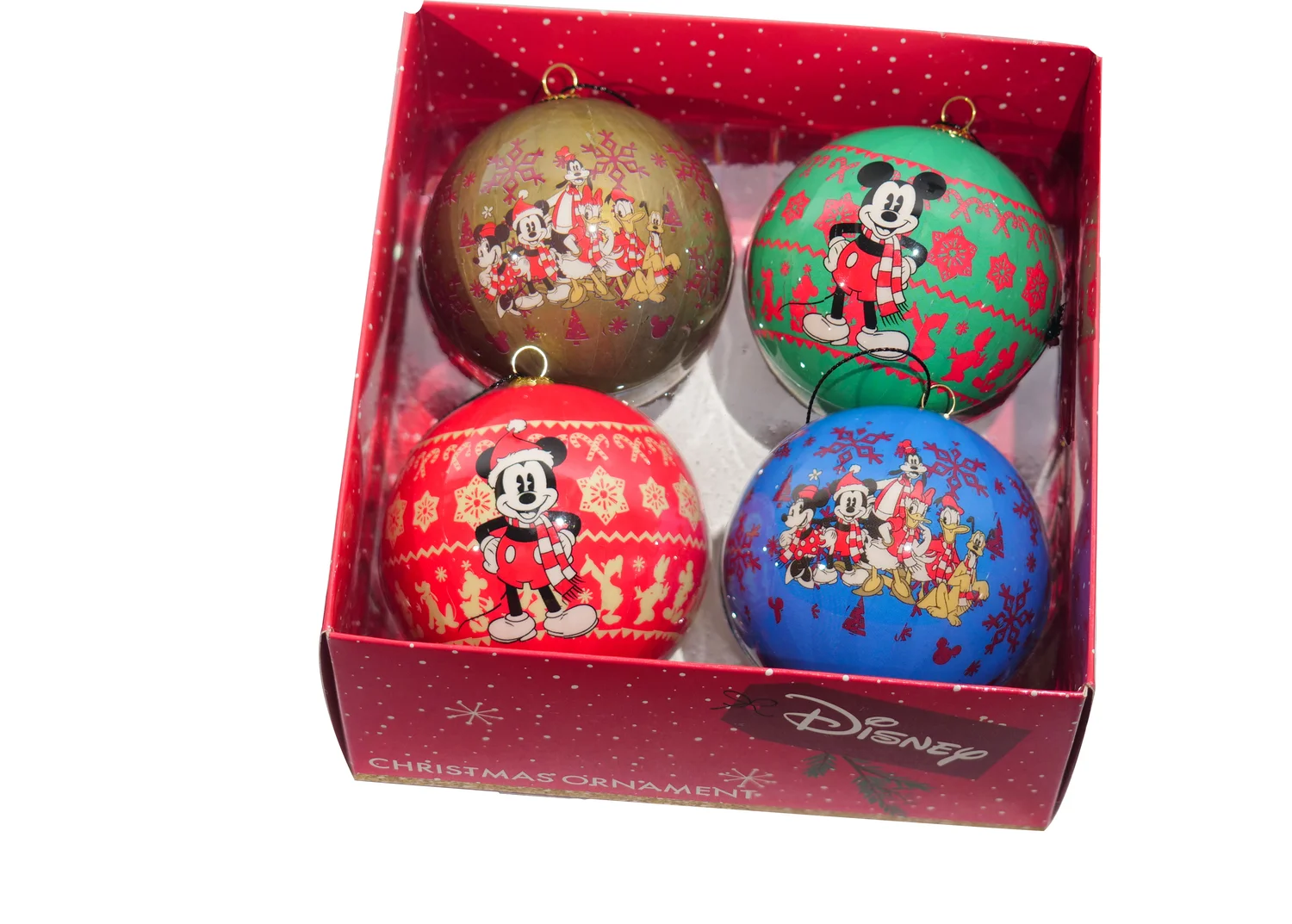 Disney kerstbal set Mickey en vrienden D 7,5 cm 4 stuks