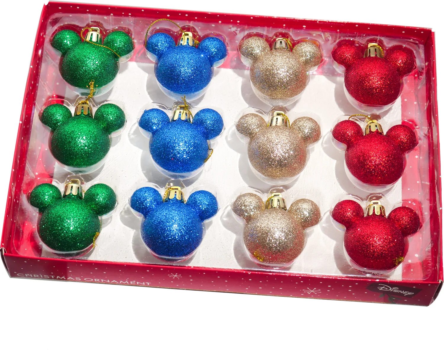 Disney kerstbal set Mickey Mouse 5 x 5 x 5 cm 12 stuks