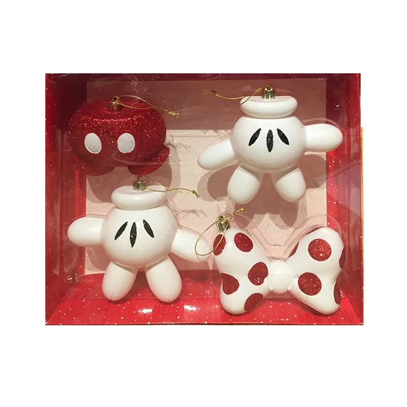 Disney kerst ornament set Mickey Mouse 10 x 7 x 10 cm 4 stuks