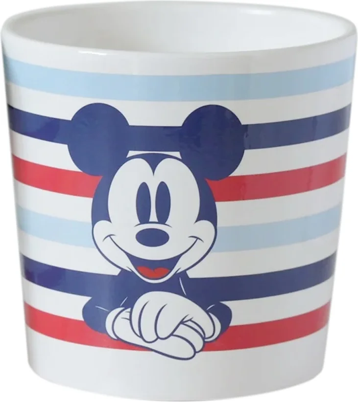 Disney bloempot Mickey en vrienden gestreept wit / blauw D 13 H 14 cm