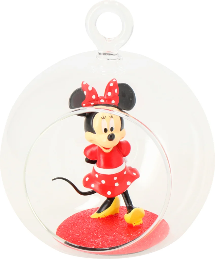 Disney kerstbal Mickey en Vrienden minnie rood / zwart D 10 cm