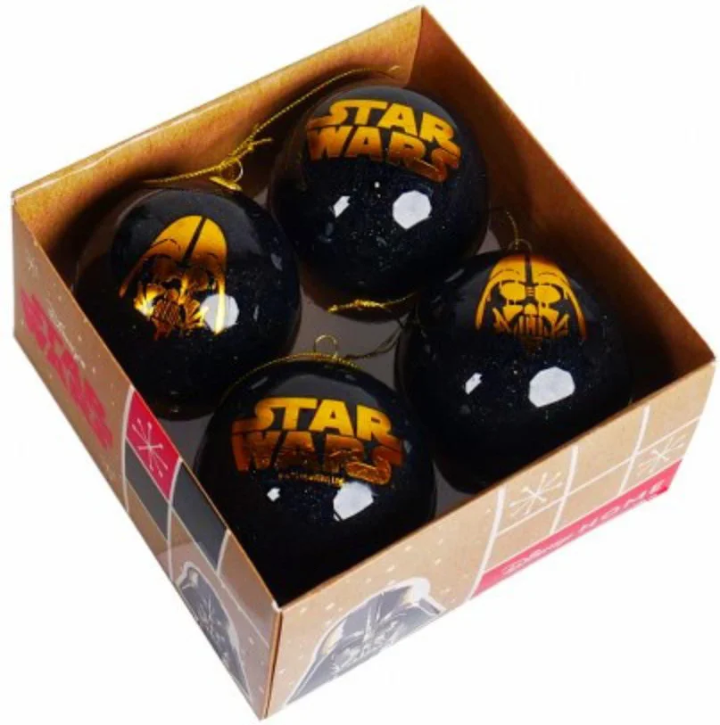 Disney kerstbal Star Wars goud D 7,5 cm 4 stuks