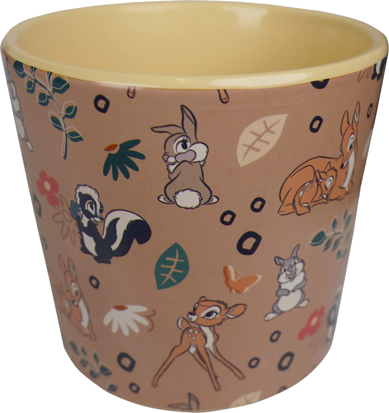 Disney bloempot Bambi diertjes geel D 8,5 H 11 cm