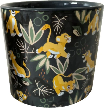 Disney bloempot Leeuwenkoning zwart D 8,5 H 7,5 cm