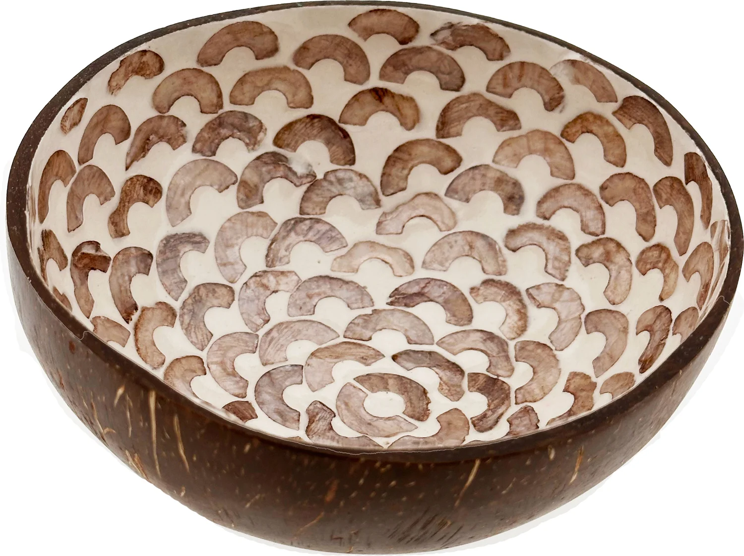 Decoratieschaal Coconut Bowl boogjes beige 15 x 13 x 6 cm