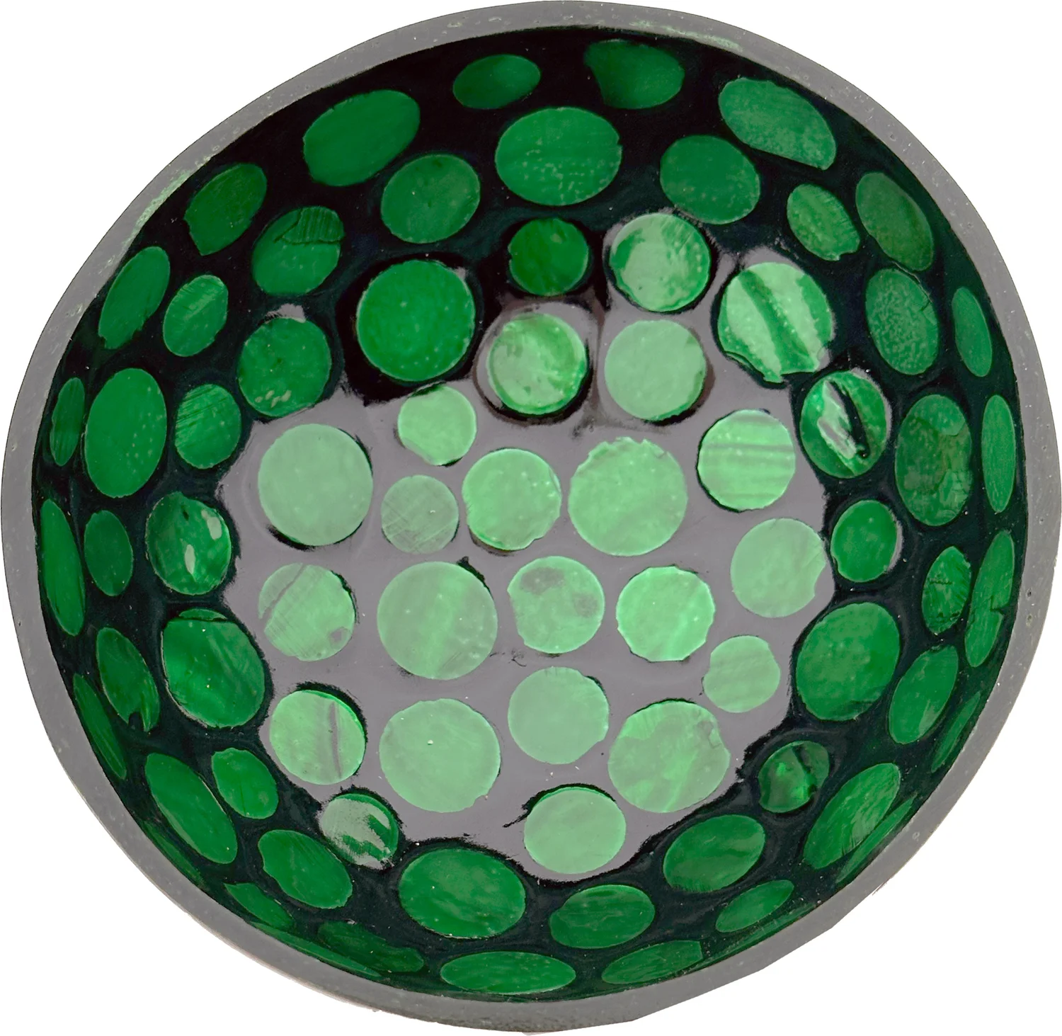 Decoratieschaal Coconut Bowl zwart / groen 15 x 13 x 6 cm