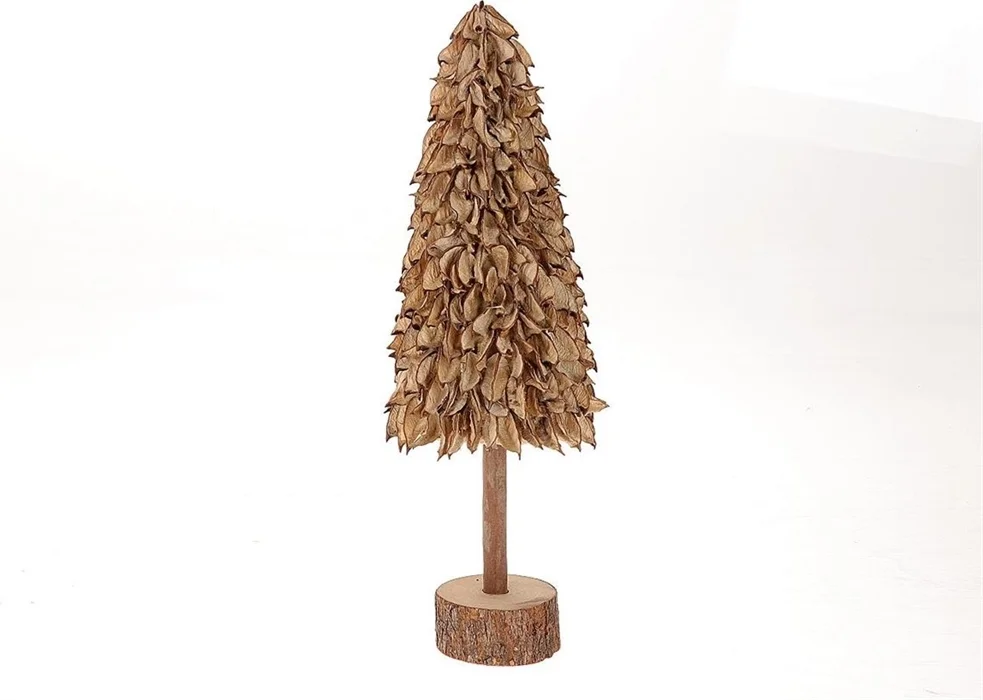 Decoratie figuren kerstboom Simone naturel D 17 H 50 cm