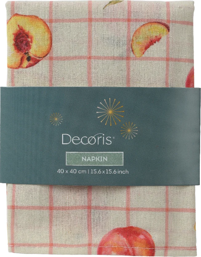 Decoris servet Perzik  40 x 40 cm 2 stuks