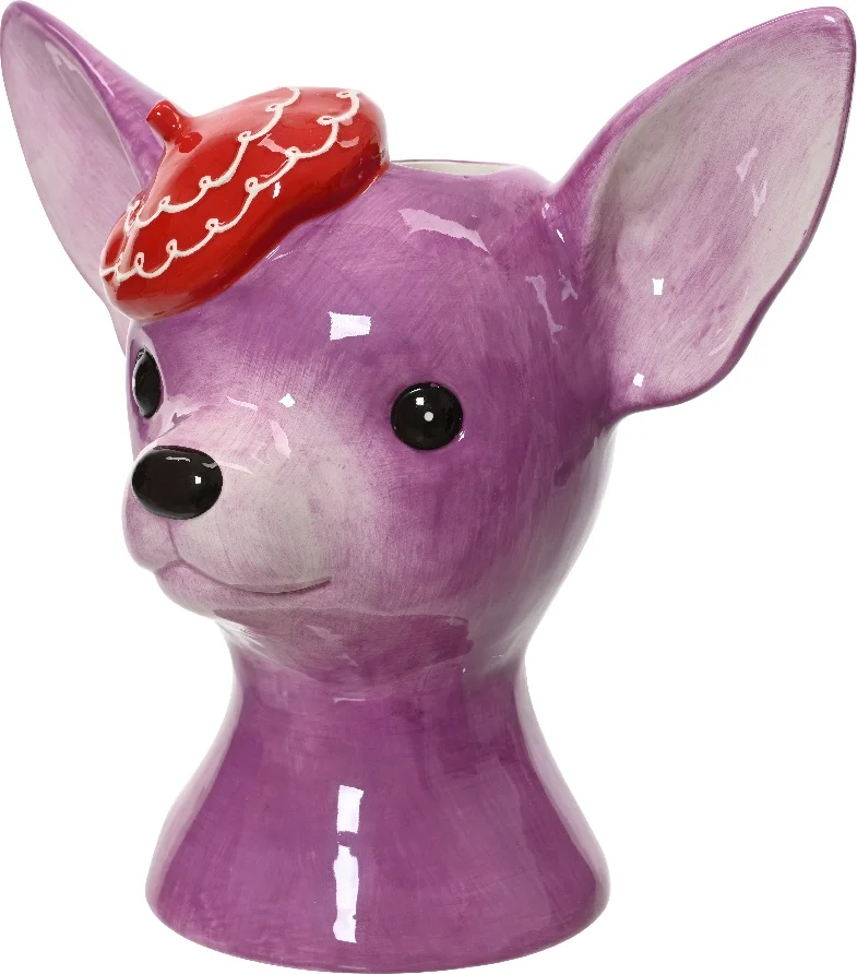 Decoris vaas Woof paars 22,9 x 14,5 x 17,8 cm