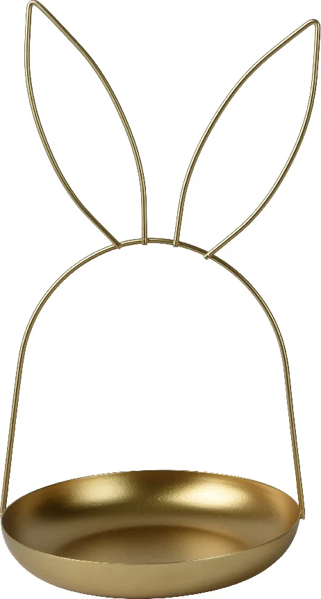 Decoris bord Jano konijn goud D 16,5 H 32 cm