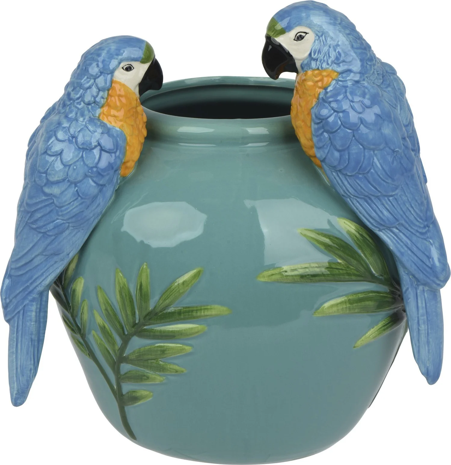Decoris vaas Ara blauw 21 x 19 x 24 cm