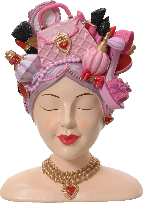 Decoris vaas Dame roze 15,5 x 12,5 x 21,5 cm