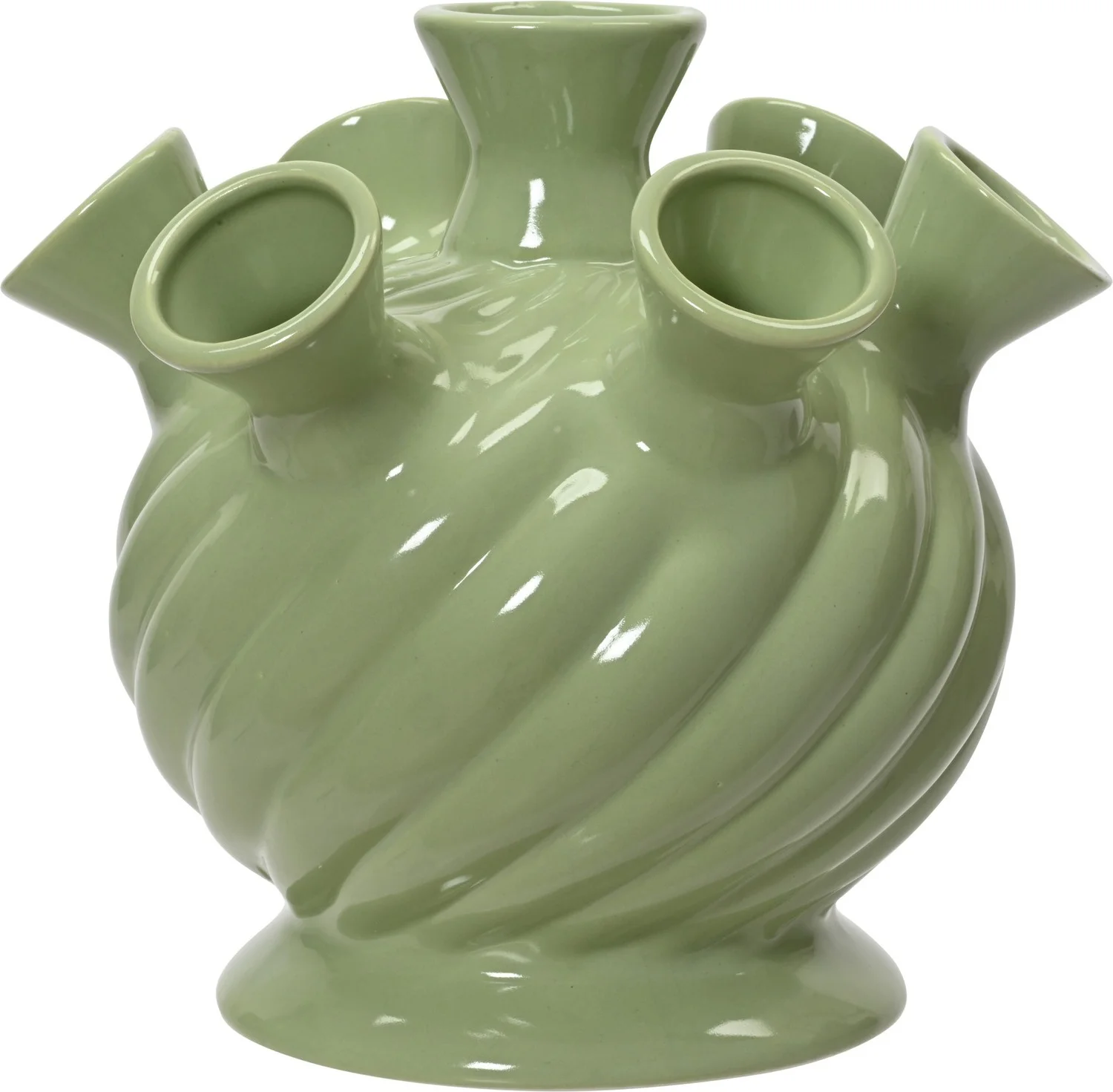 Decoris vaas Tullip groen D 20,2 H 19,5 cm