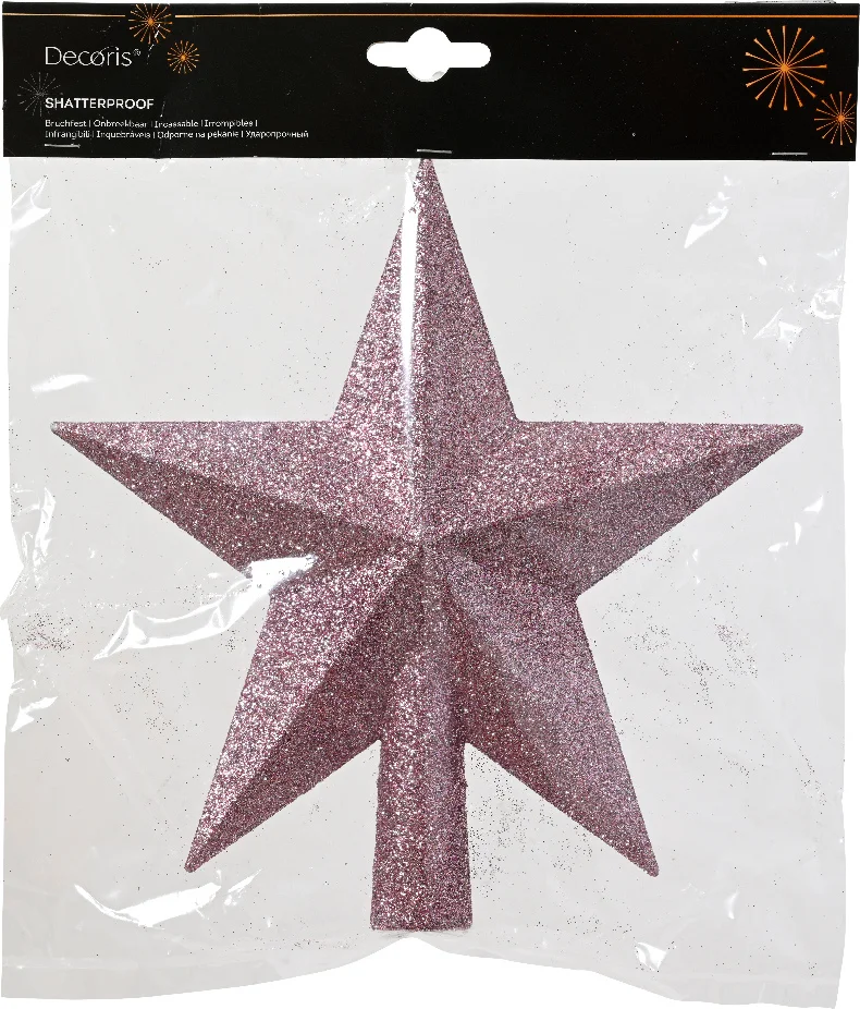 Decoris piek Marilene ster roze 4,2 x 19 x 19 cm