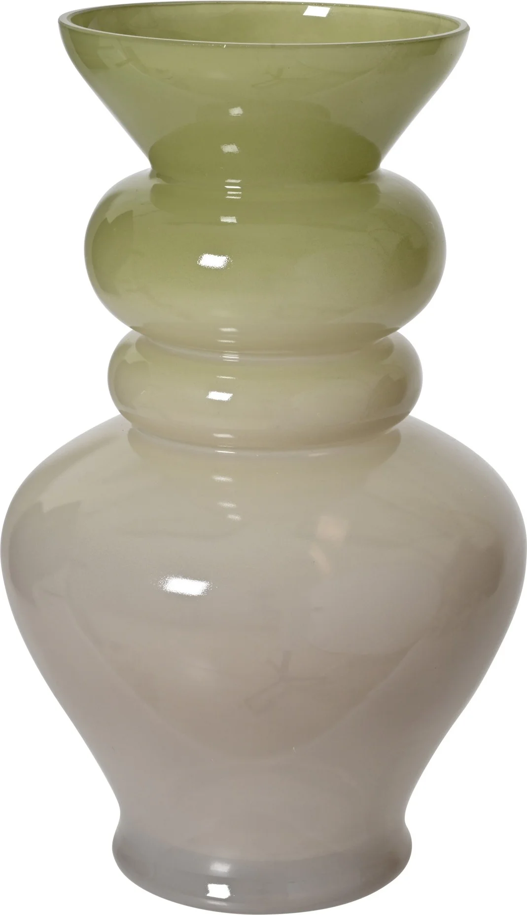Decoris vaas Bo beige / groen D 16 H 25 cm