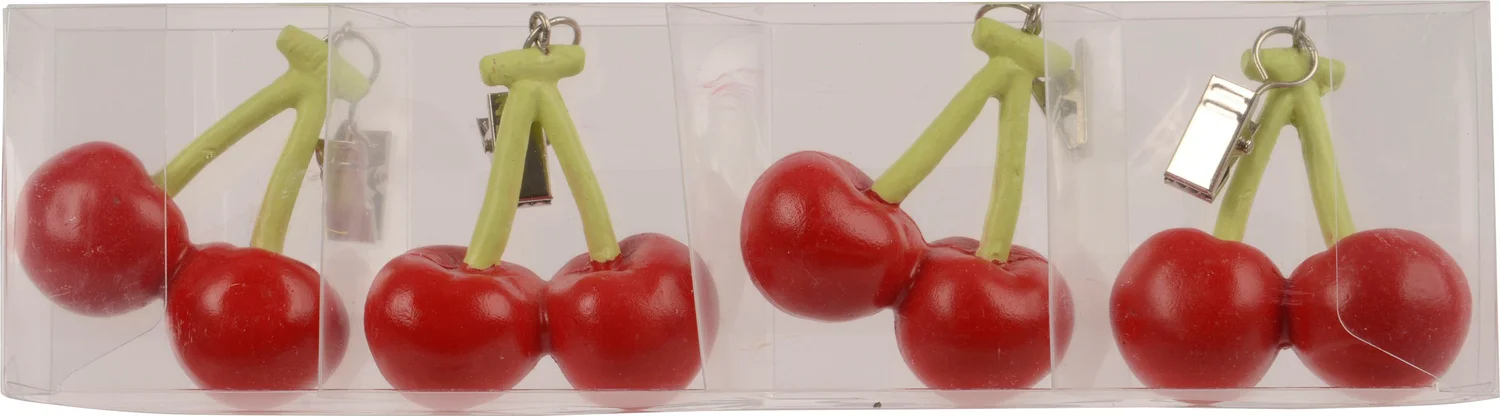Decoris tafelkleedgewicht kers rood 23 x 6,1 x 3 cm 4 stuks