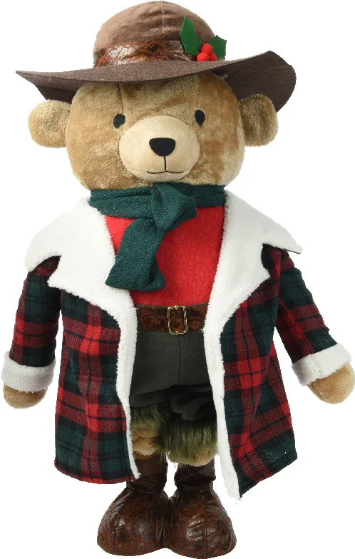 Decoris kerstfiguur beer rood / bruin 30 x 40 x 117 cm