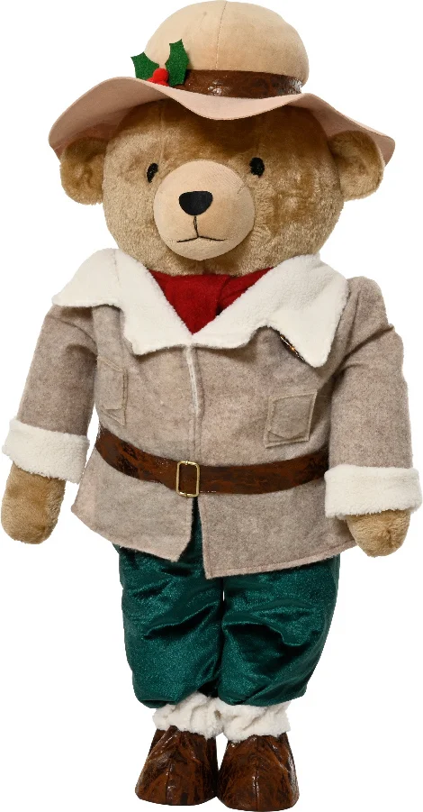 Decoris kerstfiguur beer bruin 28 x 45 x 88 cm