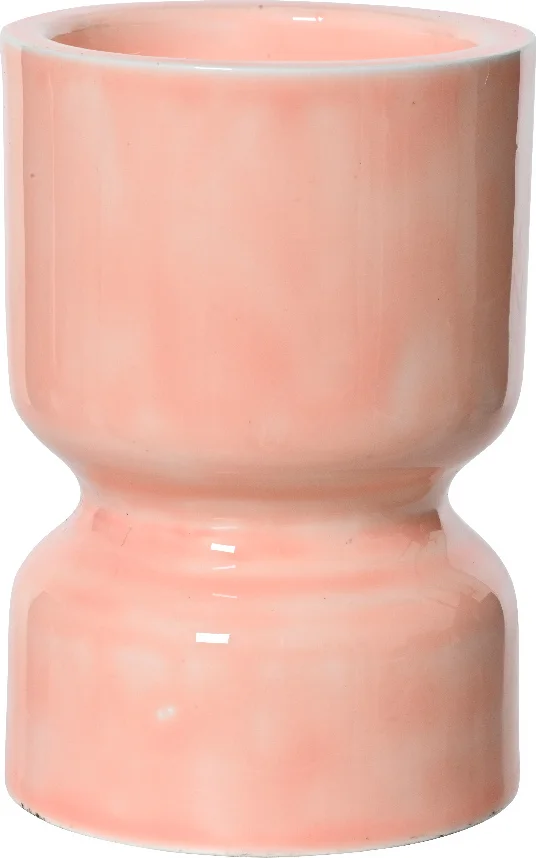 Decoris kandelaar roze D 10,5 H 15 cm