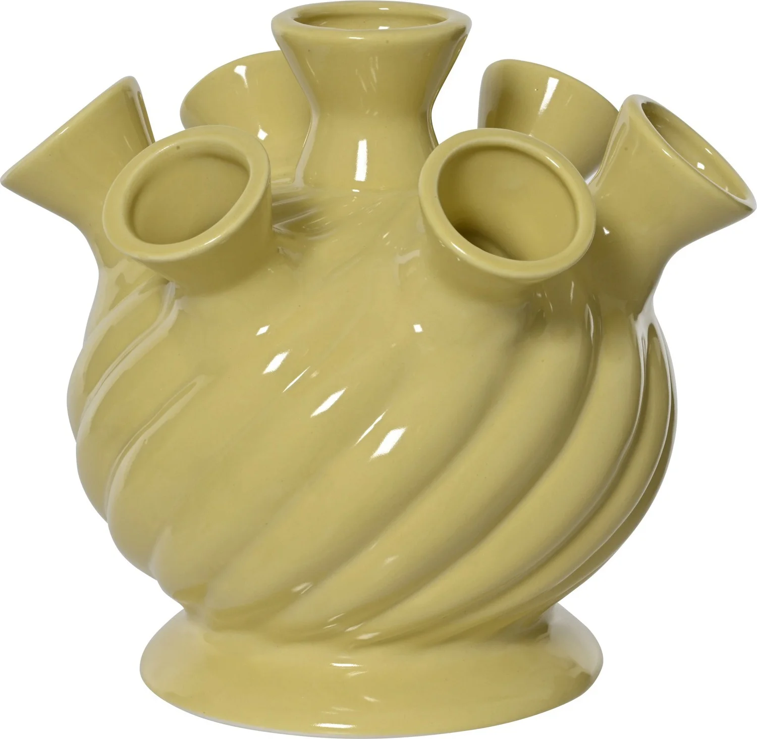 Decoris vaas Tullip geel D 20,2 H 19,5 cm