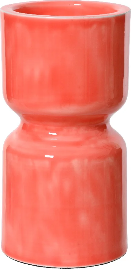 Decoris kandelaar oranje D 10,5 H 20 cm