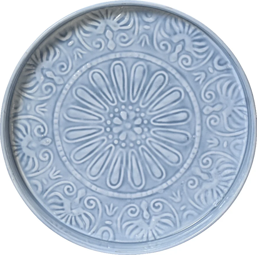 Decoris decoratiebord Cura blauw D 32 H 3 cm