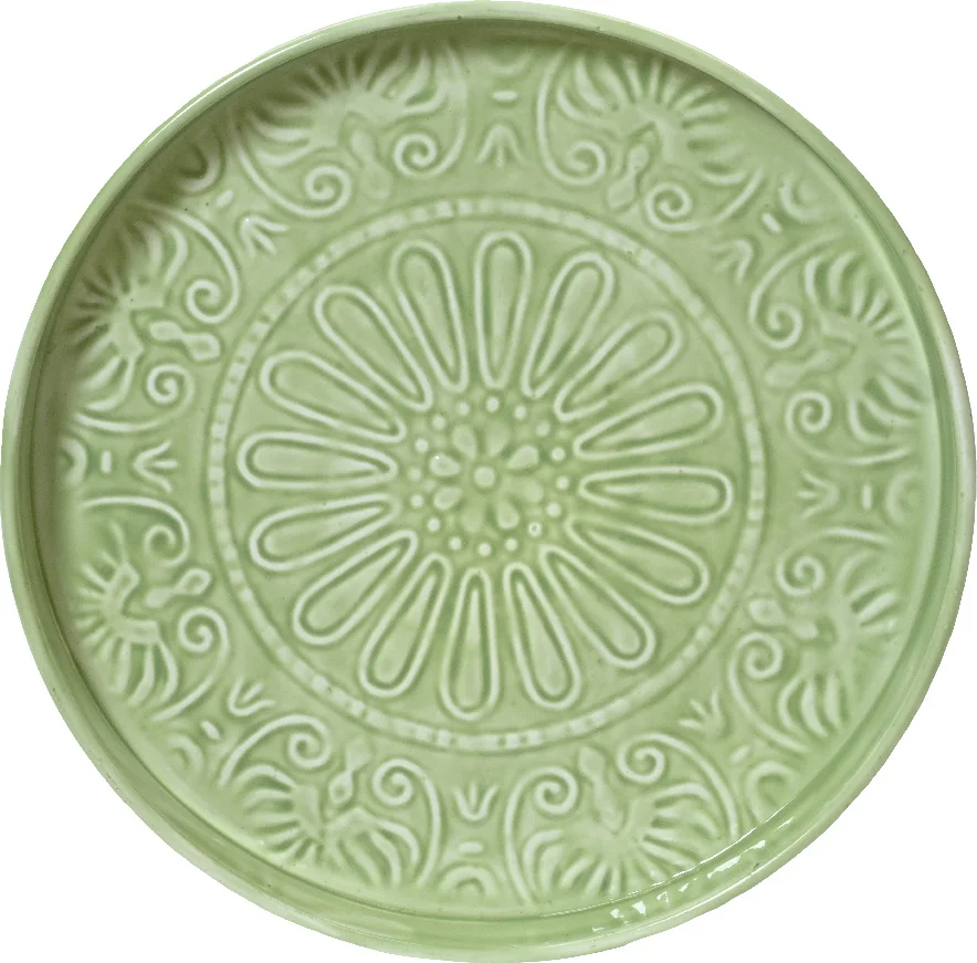Decoris decoratiebord Cura groen D 32 H 3 cm