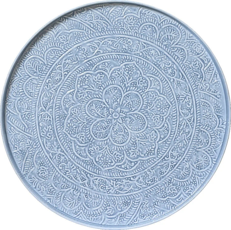 Decoris decoratiebord Cura blauw D 60 H 3 cm