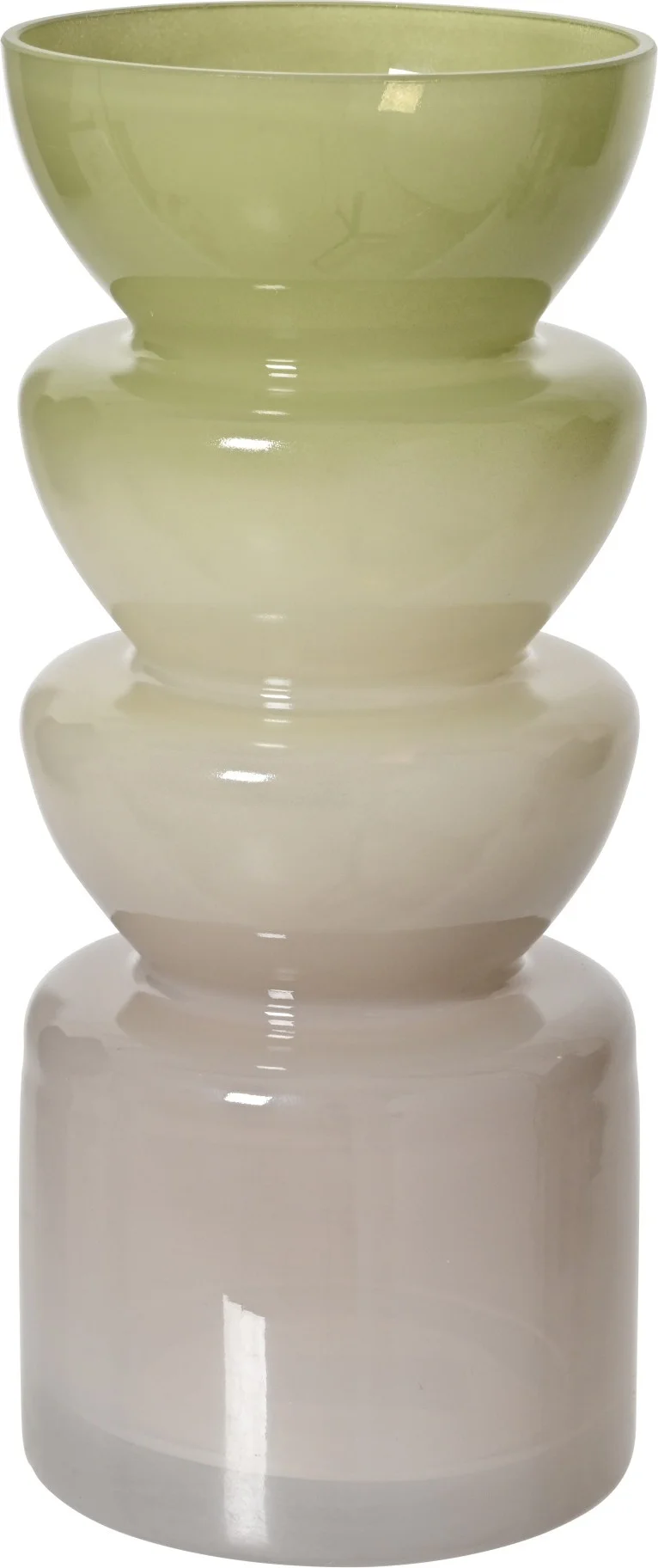Decoris vaas Bo beige / groen D 10 H 23 cm