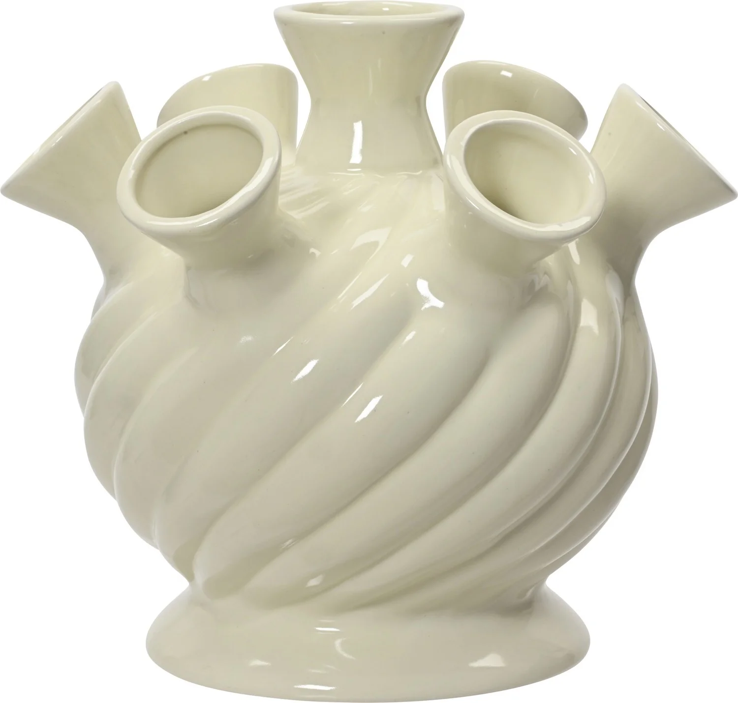 Decoris vaas Tullip wit D 20,2 H 19,5 cm