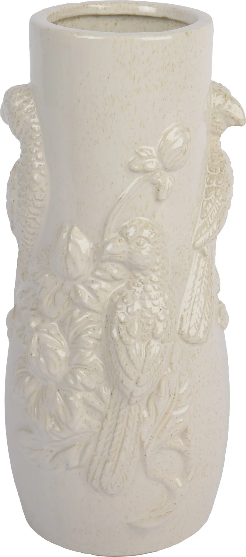 Decoris vaas Bird crème D 16 H 34,5 cm