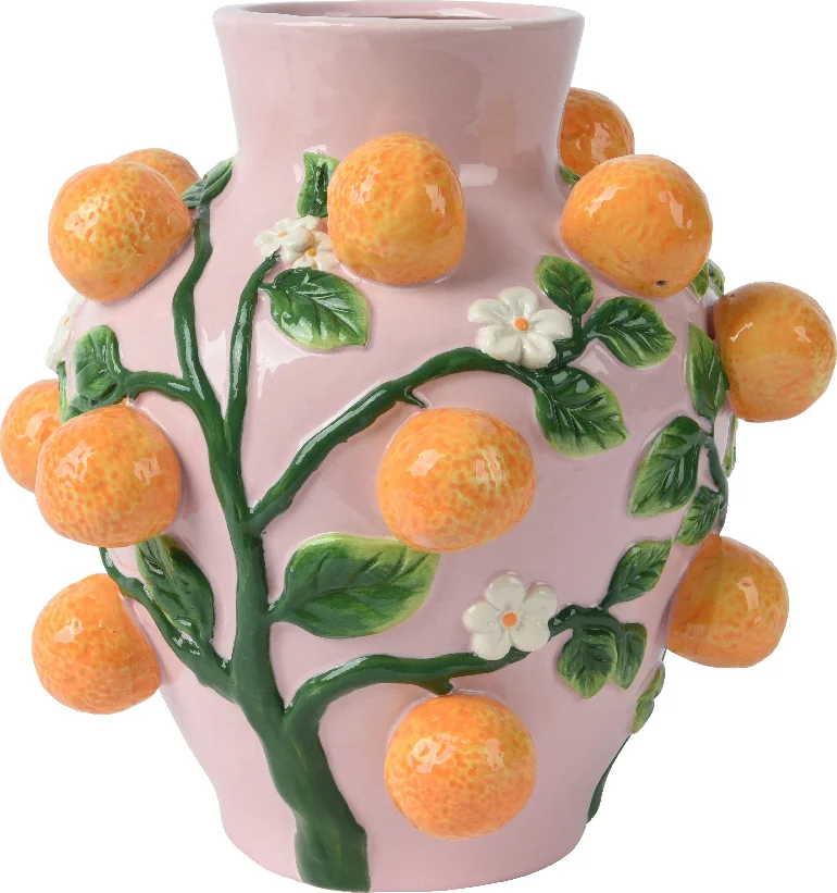 Decoris vaas Berry roze D 26 H 26 cm