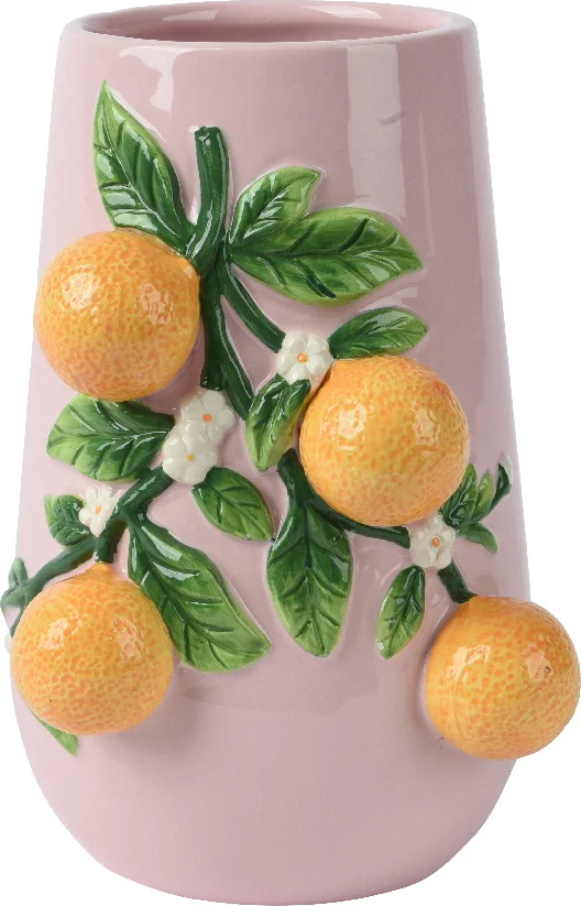 Decoris vaas Berry roze D 15,8 H 22 cm