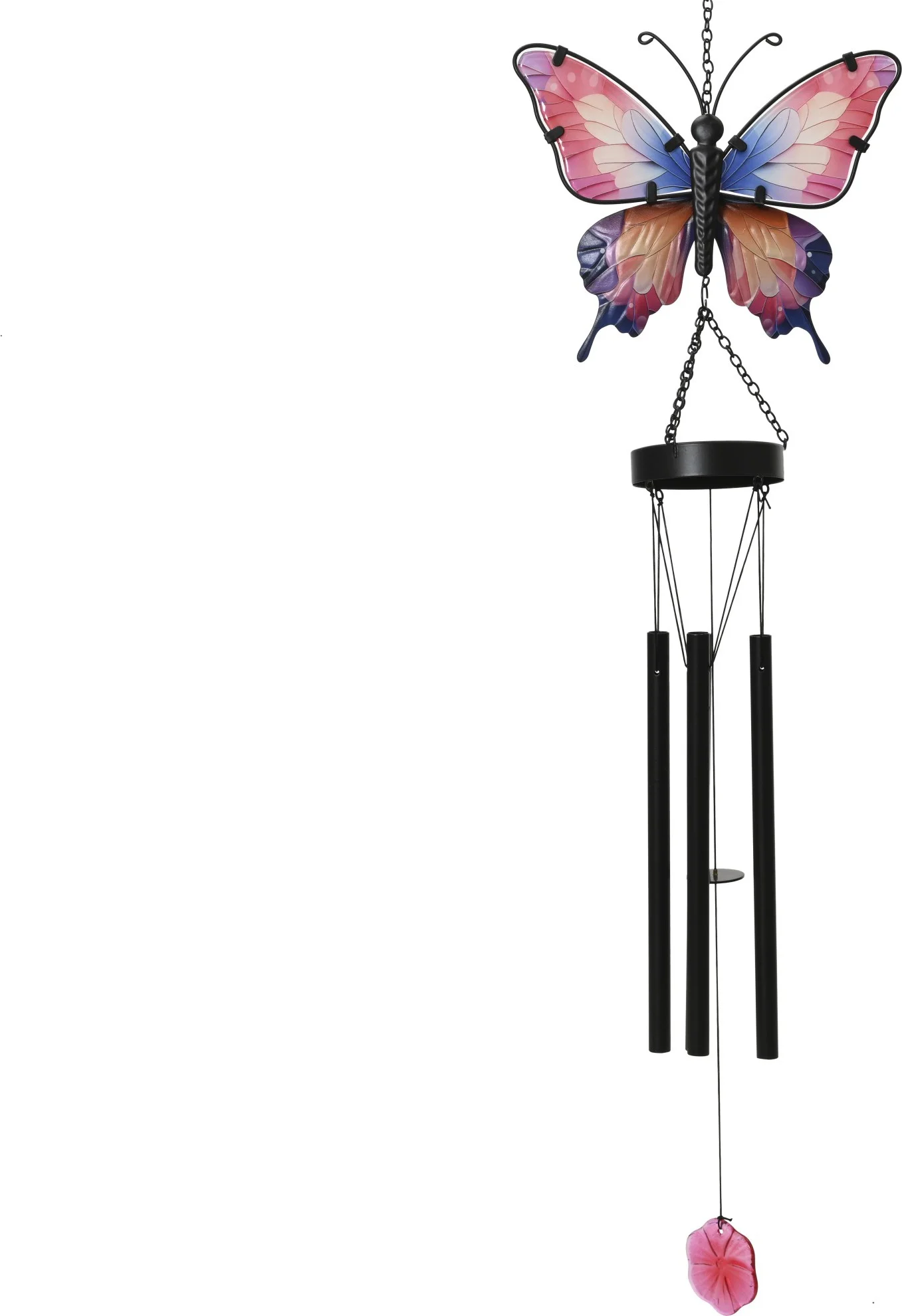 Decoris windgong vlinder roze 9 x 23 x 88 cm