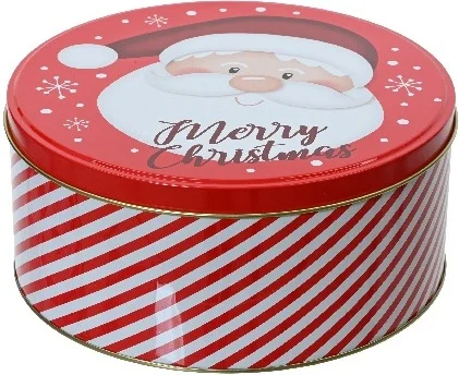 Decoris bewaarblik Santa rood D 20 H 7 cm