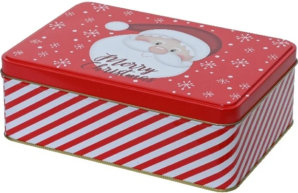 Decoris bewaarblik Santa rood 14 x 10 x 5,5 cm