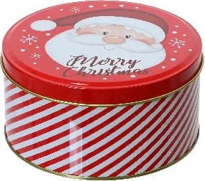 Decoris bewaarblik Santa rood D 13,5 H 5 cm