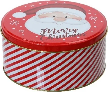 Decoris bewaarblik Santa rood D 17 H 6 cm