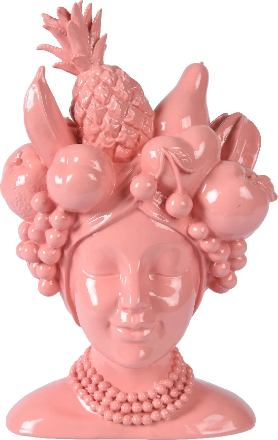 Decoris vaas Cuba roze 15 x 13,4 x 23 cm