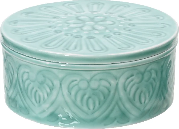 Decoris opbergdoos Cura mint D 20 H 9 cm