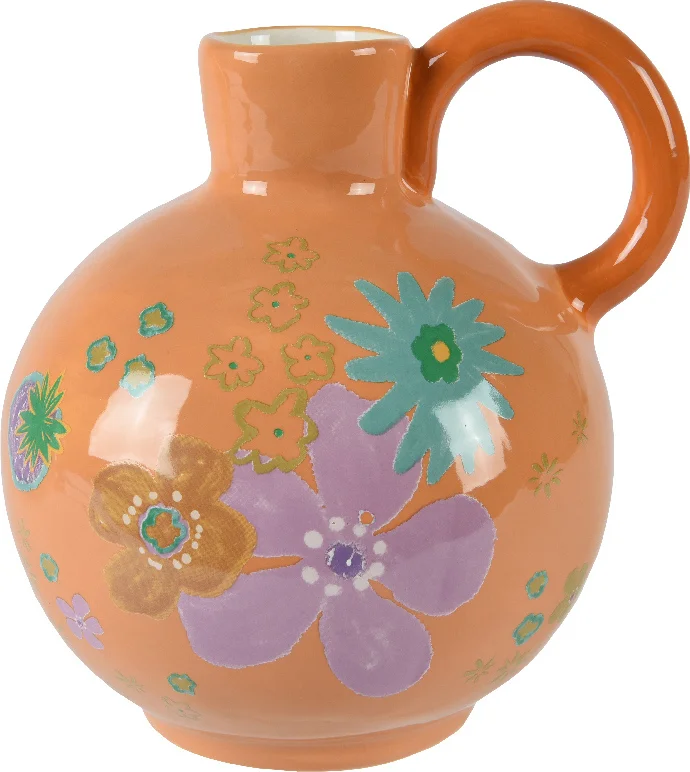 Decoris vaas oranje D 18 H 17,5 cm