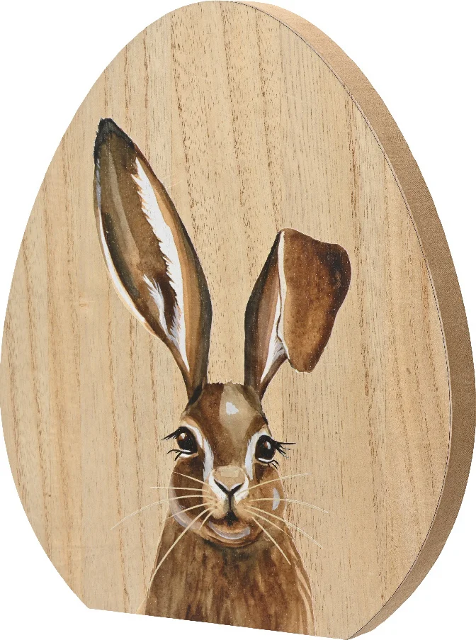 Decoris paasdecoratie ei met konijn naturel 3 x 28,5 x 34 cm
